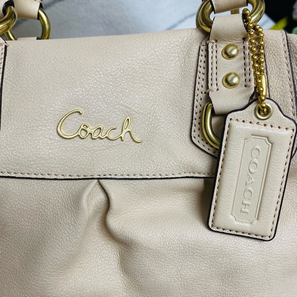 Coach Ashley Cream Leather Satchel - Picture 7 of 11